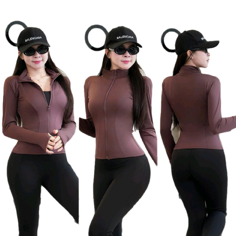 áo khoát dày tay nữ Trơn Ôm gọn.chất vải poly 2 da co giãn 4 chiều.thích hợp tập gym.yoga.chạy bộ Jacket Women Sport Top Đồng   áo khoác aokhoac dep