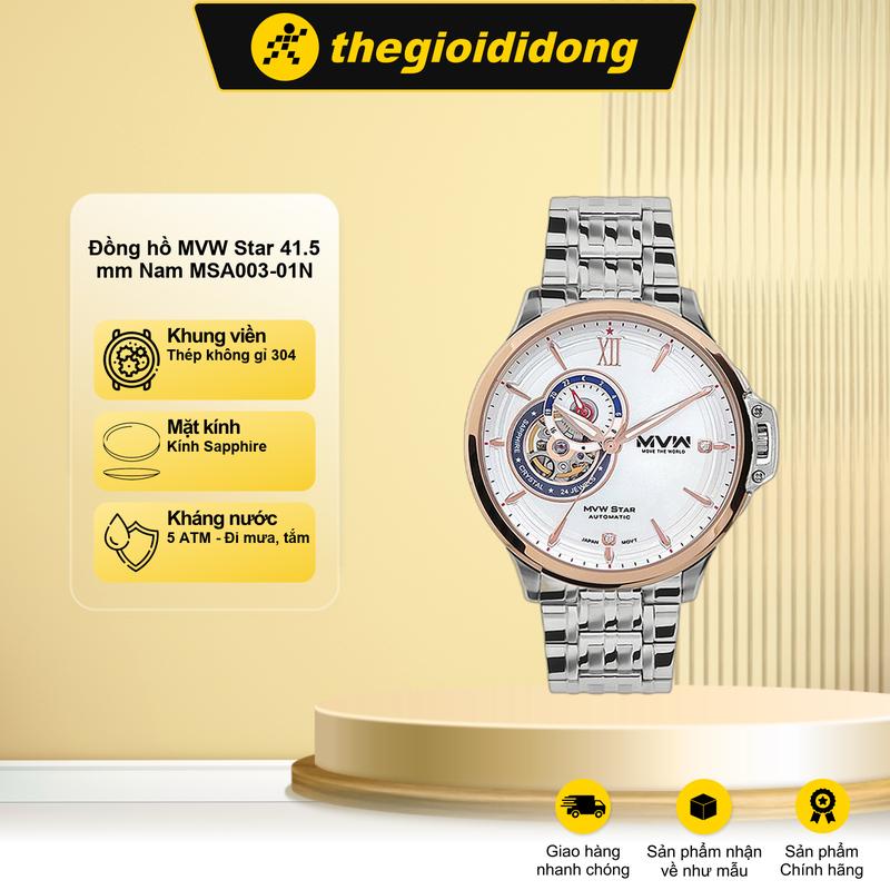 Đồng Hồ Cơ Nam Dây Kim Loại MVW MSA003-01N Bạc (IMEI)