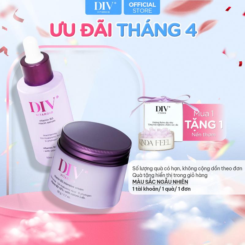 Bộ Đôi Dưỡng Sáng Làm Đều Màu Da 10% Niacinamide Vitamin B3 DIV [Serum 50ml + Kem Dưỡng 50gram]