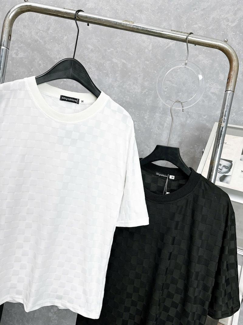 Product Introduction of Áo thun nam cổ tròn vải caro đen trắng AT2599 chất cotton mặc mát và thấm hút tốt 16