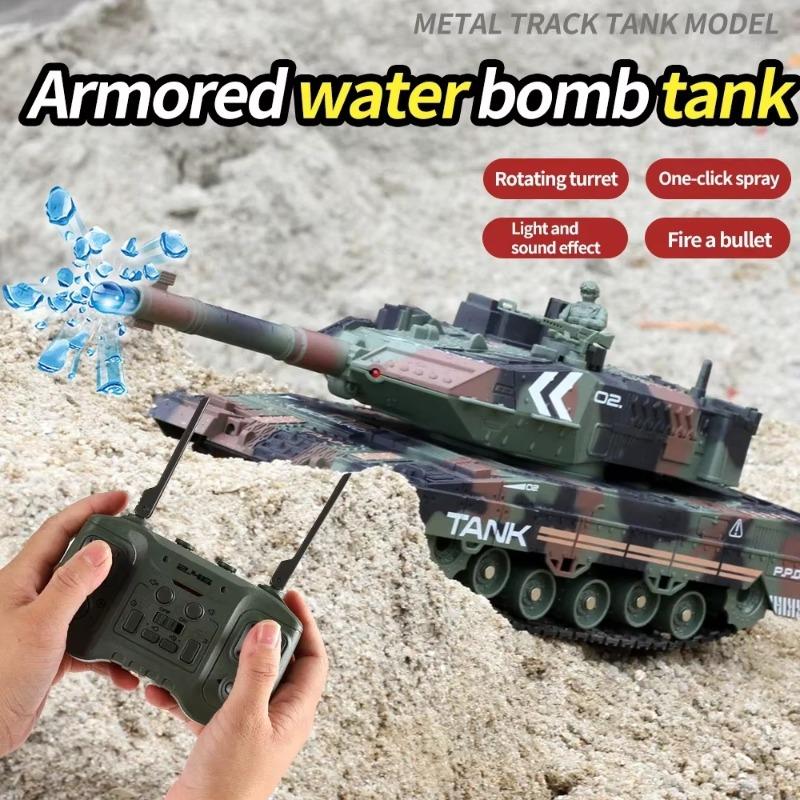 Remote Control Car Water Bomb Outdoor Indoor Boy Toy 2.4G Tank Car Tracked Charging Wireless Electric Off-road Tank Toy 4