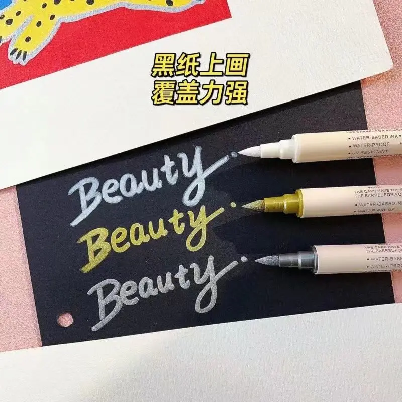 Bút Bút Đánh Dấu Acrylic, Chống Thấm Nước, Màu Trắng, Thích Hợp Vẽ Và Vẽ Màu Trắng, Đặc Biệt Cho Học Sinh Nghệ Thuật, Bút Đánh Dấu Graffiti Vẽ Tay, Bút Đánh Dấu, Bán Chạy Tại Cửa Hàng 6