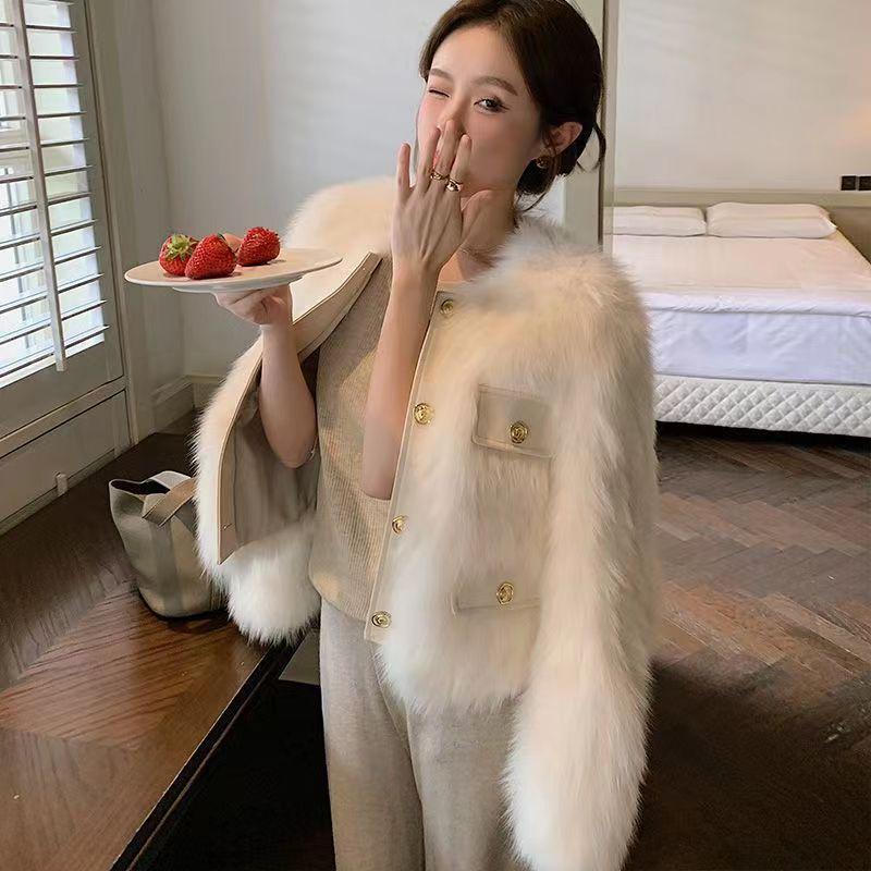 Product Introduction of Classic Style Fur Coat for Women 2023 Autumn and Winter Young New Korean Style Imitation Fox Fur Slim Slimming Fur Coat 4