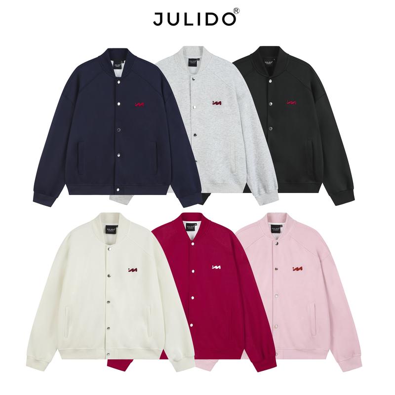 DEAL MỞ BÁN Áo khoác BOMBER nỉ 2 da JULIDO áo khoác nỉ logo M thêu nổi dày dặn FORM BOXY
