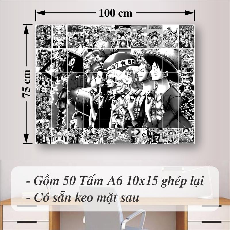 Set hình dán anime Onepiece combo tấm dán tường manga decal có keo trang trí bàn học truyện tranh manga wall AnimeX Treo Tường Decor Phòng Decor Tường Phòng Khách