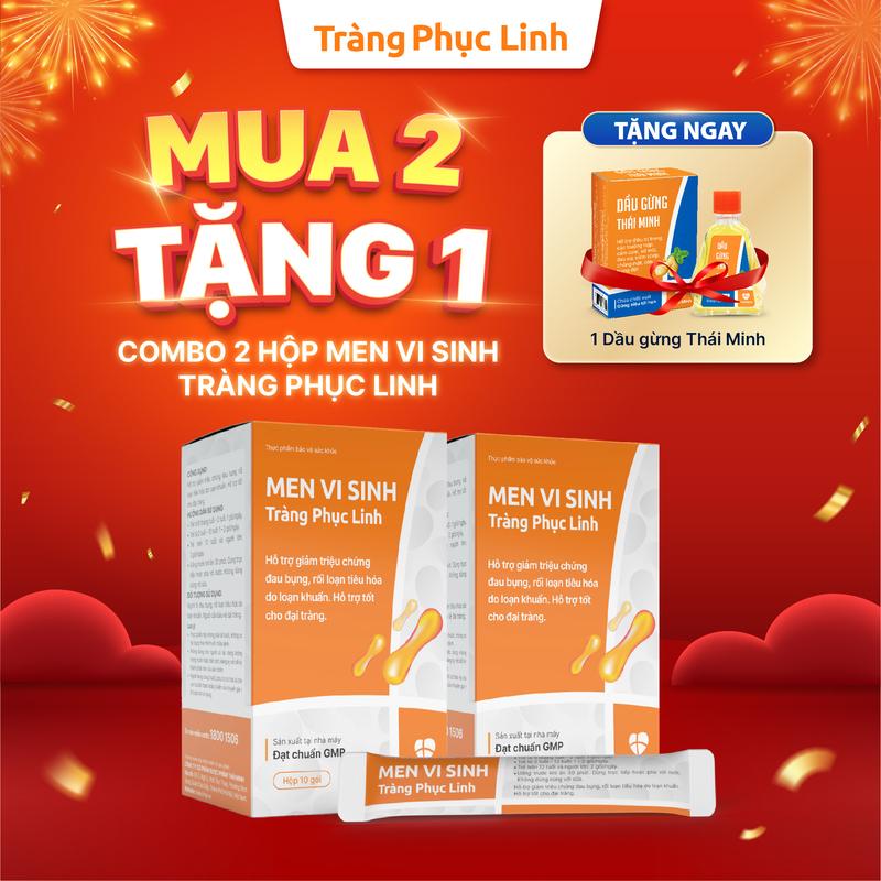 [COMBO 2 HỘP] MEN VI SINH TRÀNG PHỤC LINH - Men Hỗ Trợ Tiêu Hoá - Hộp 10 gói