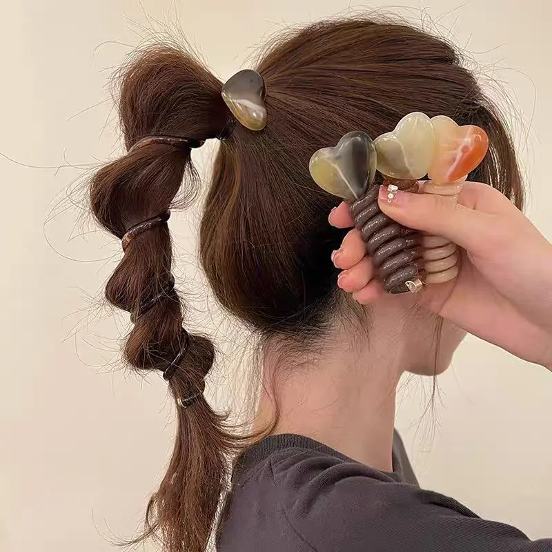 Dây Buộc Tóc Đầu Bong Bóng, Phong Cách Trung Quốc Và Nhật Bản, Thiết Kế Đơn Giản, Dây Điện Thoại Tình Yêu Cao Cấp Mới 2024, Dụng Cụ Bện Tóc Đuôi Ngựa, Thiết Kế Dễ Thương, Hữu Ích 6
