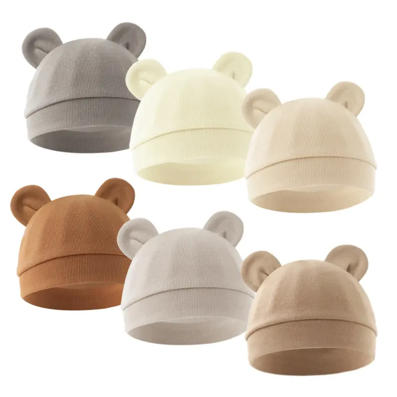 Mũ Lông Gấu Cho Em Bé Chất Liệu Cotton, 1 Chiếc, Thích Hợp Làm Đạo Cụ Chụp Ảnh Cho Trẻ Sơ Sinh, Phụ Kiện Mũ, Cho Bé Trai Và Bé Gái, Mũ Len Trẻ Em