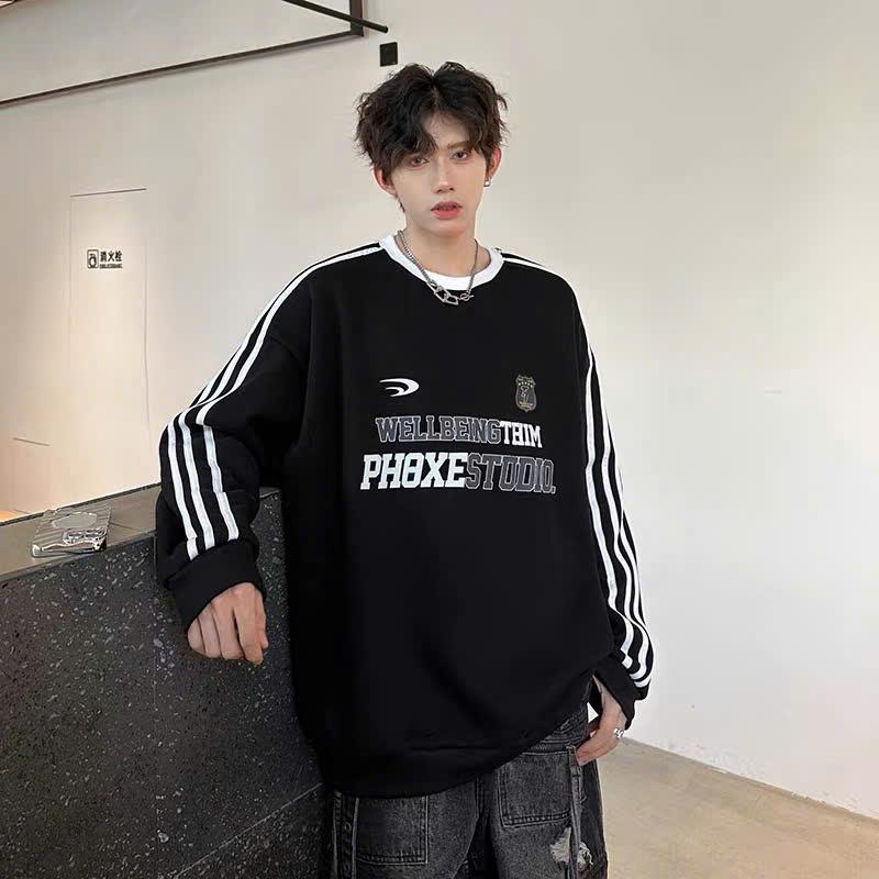 Áo Sweater nam nữ HKC Clouther phối layer 3 sọc nỉ thu đông 2025 rộng PHOXESTUDIO chất vải nỉ bông dày dặn - Hoodie Top Ong Voi áo hoodie hello kitty