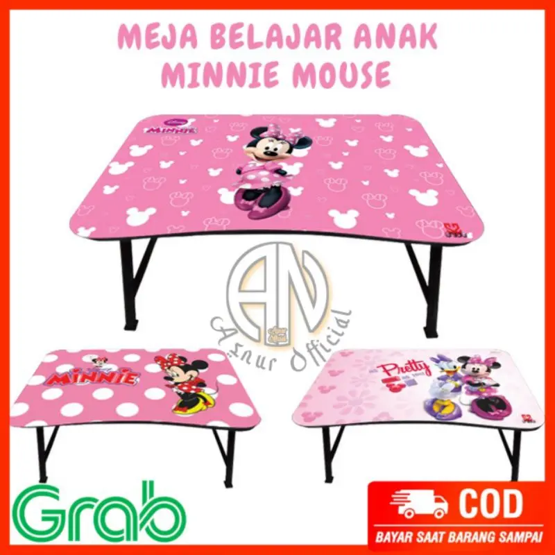 Meja Lipat Belajar Anak Karakter MINNIE MOUSE Bisa COD