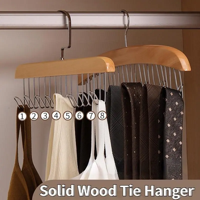 Hanger Kayu Rak Penyimpanan Pakaian Dalam Kamisol Gantungan Baju Anti Slip - Model Terbaru 1
