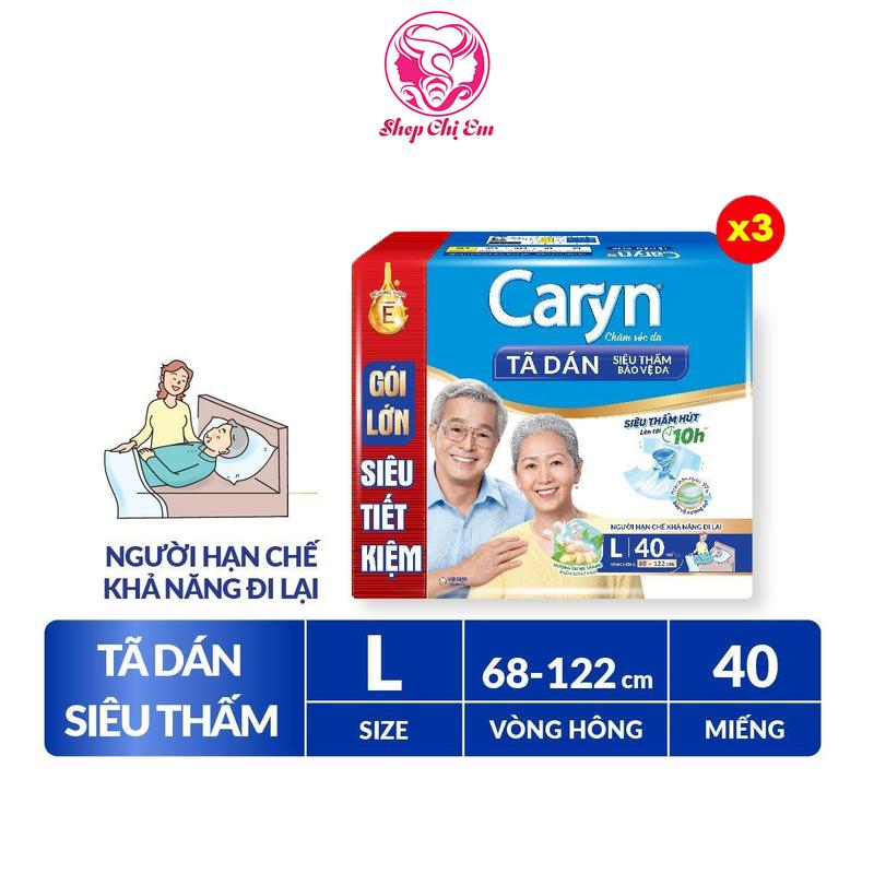 [COMBO 3] Caryn Tã Dán L40 Siêu Thấm Dành Cho Người Hạn Chế Khả Năng Đi Lại và phụ nữ sau sinh