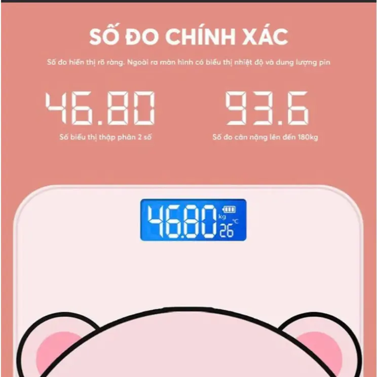 💖Giảm thêm 30%💖Cân điện tử sức khỏe thông minh hình lợn hồng cute, cân tiểu ly mini nhà bếp dùng pin 2