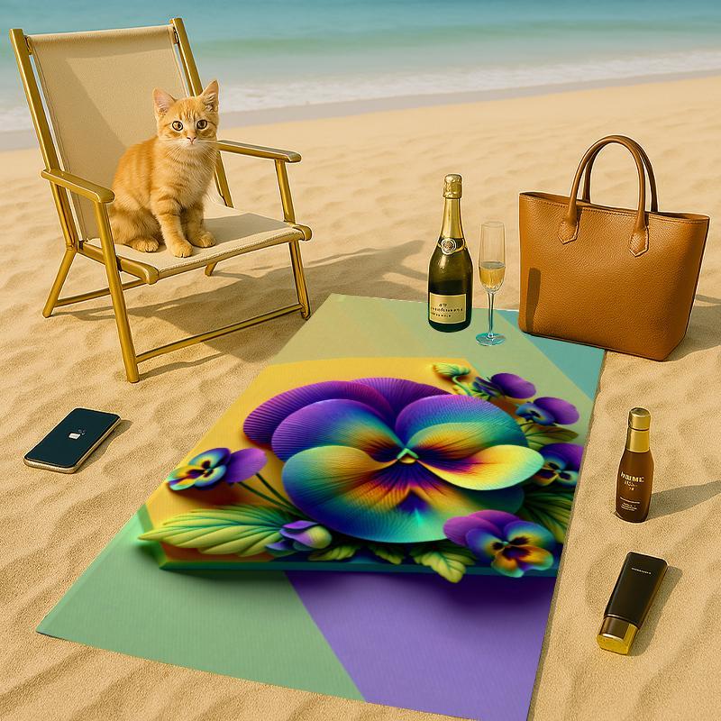 Floral Pattern Beach Towel, Soft Quick Drying Towel, Lightweight Absorbent Towel for Beach, Travel, Camping, Beach Party, Picnic 2