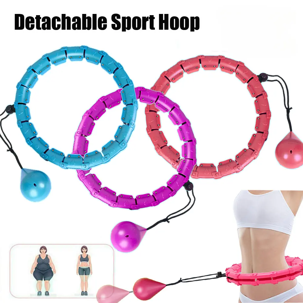 24/28/32 Section Adjustable Sport Hoops Abdominal Waist Exercise Detachable Hoola Massage Fitness Hoop Training Weight Loss Gym