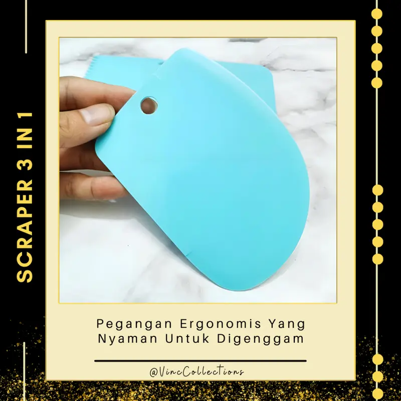 PEMOTONG ADONAN KUE DAN ROTI ISI 3 / SCRAPER 3 IN 1 / SCRAPER CUTTER / SCRAPER BUTTER CREAM / Scraper Kue Plastik 3 in 1 / Pemotong Adonan Kue / Alat Adonan Kue / Pisau Plastik Pemotong Adonan / Scraper Buttercream Alat Dekorasi Hias Kue Penghalus Cake 4