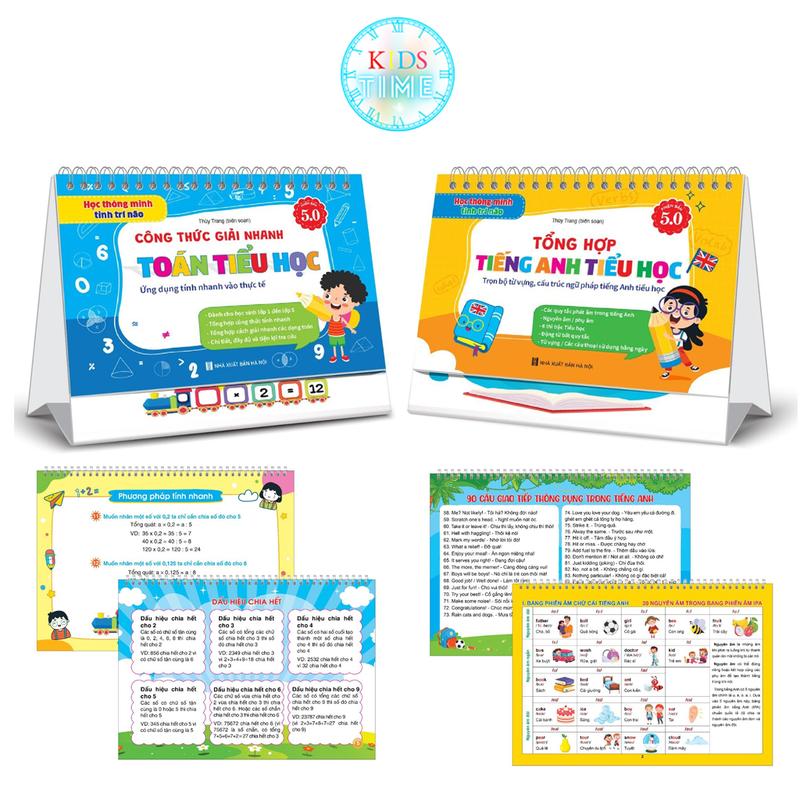 Bộ Sách Công Thức Giải Nhanh Toán Cấp một 5.0 và Tổng Hợp Kiến Thức Tiếng Anh Tiểu Học 5.0 cho Bé 2024