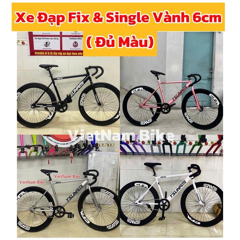 Xe đạp thể thao fixed gear và single bánh đen 6 cm nhiều Màu cho khách chọn ( kèm strap và đồ lắp) Gắn Xe Đạp Đạp Xe Đạp Sports