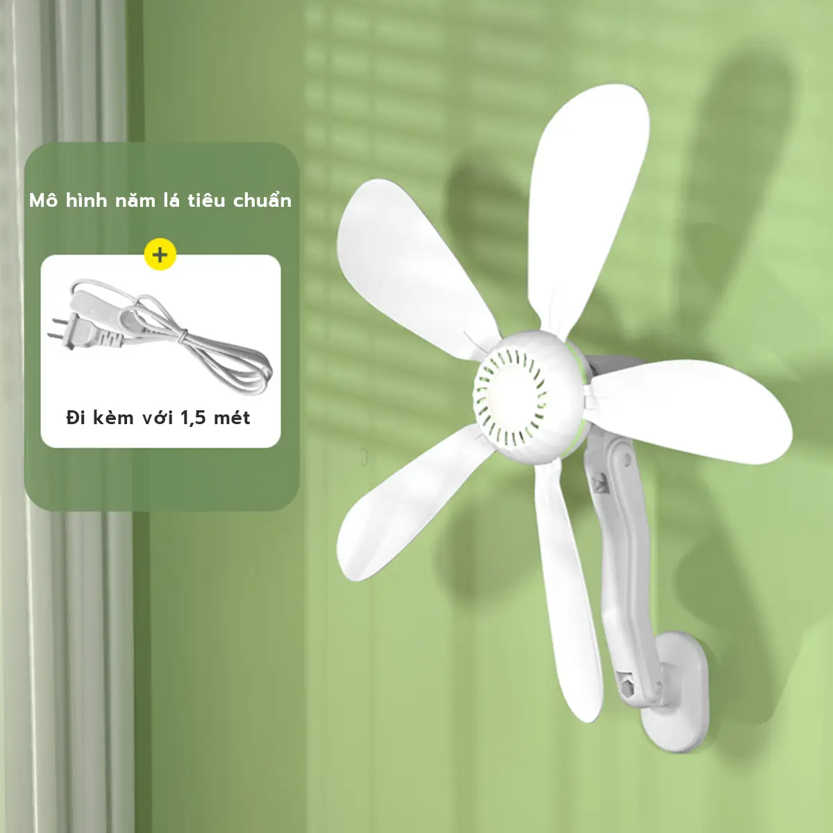 Quạt treo tường & trần, nhà phòng tắm nhà bếp Quạt trần mini, Hướng điều chỉnh 360 độ, chiều dài dây home
