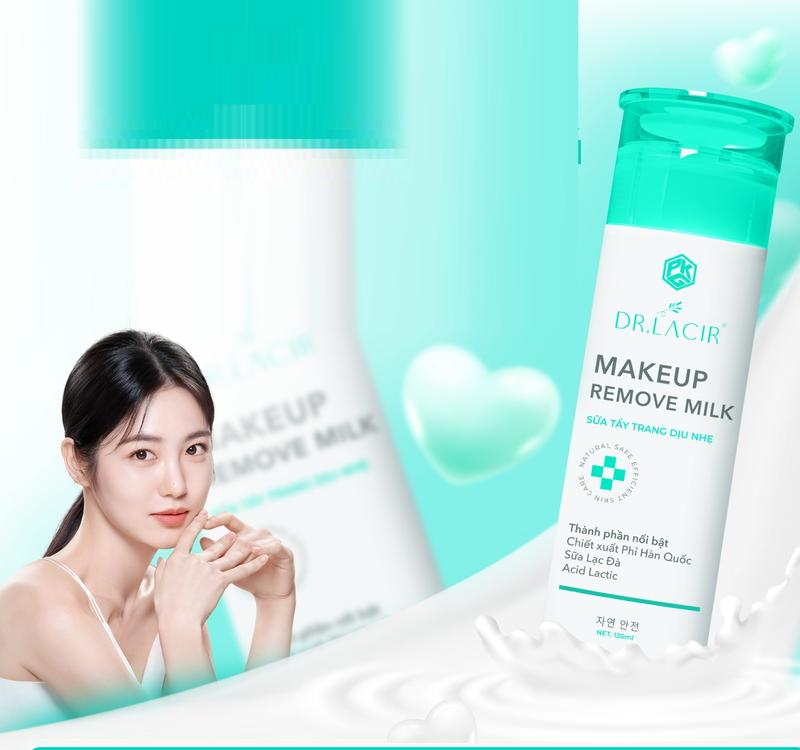 (Siêu sale) Sữa tẩy trang dịu nhẹ dr lacir chính hãng drlacir [size lớn 120ml] Skincare Nữ Tea Trang Điểm Mỹ Phẩm Cosmetic Nước Tẩy Trang Cosmetic Nước Tẩy Trang