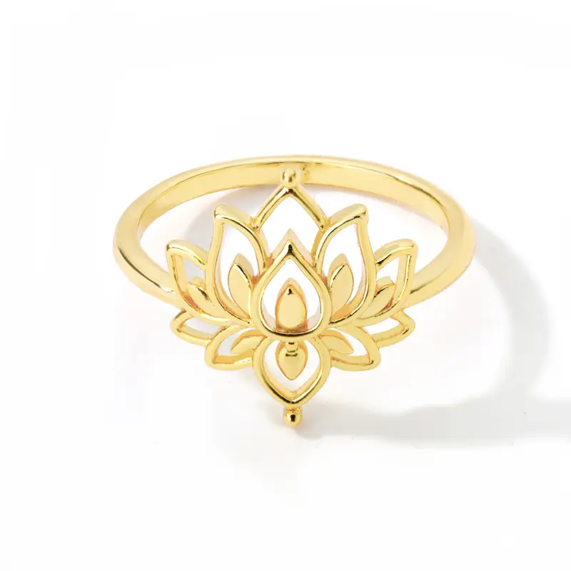 Lotus Ring, Personalized Hollow Ring, Ladies' Lotus Ring, Charming and Fashionable Temperament