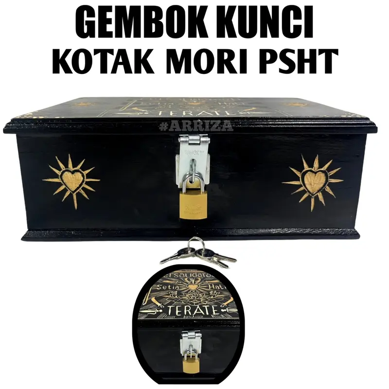 KOTAK MORI PSHT MURAH + GEMBOK KUNCI DARI KAYU JATI (FREE UKIR NAMA) TEMPAT PENYIMPANAN SABUK PENCAK SILAT 6