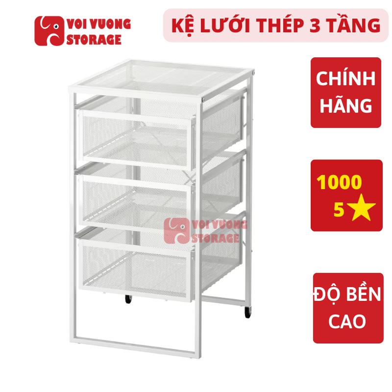 Kệ lưới thép đa năng 3 tầng decor bàn học bàn làm việc