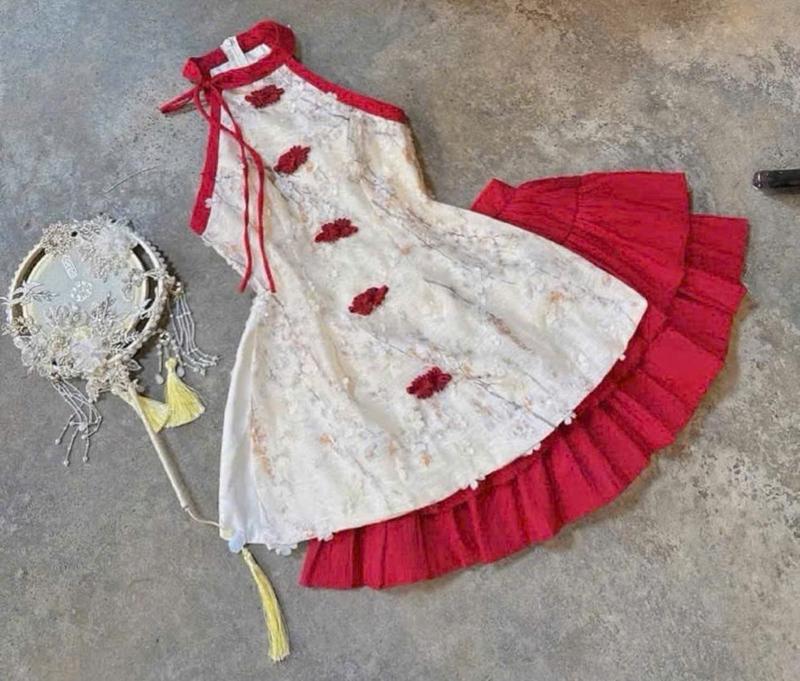 set yếm bé gái ,sét cổ tàu bé gái sành điệu diện tết chụp ảnh lễ hội đủ size đại 15-55kg sét đồ mẹ và bé gái