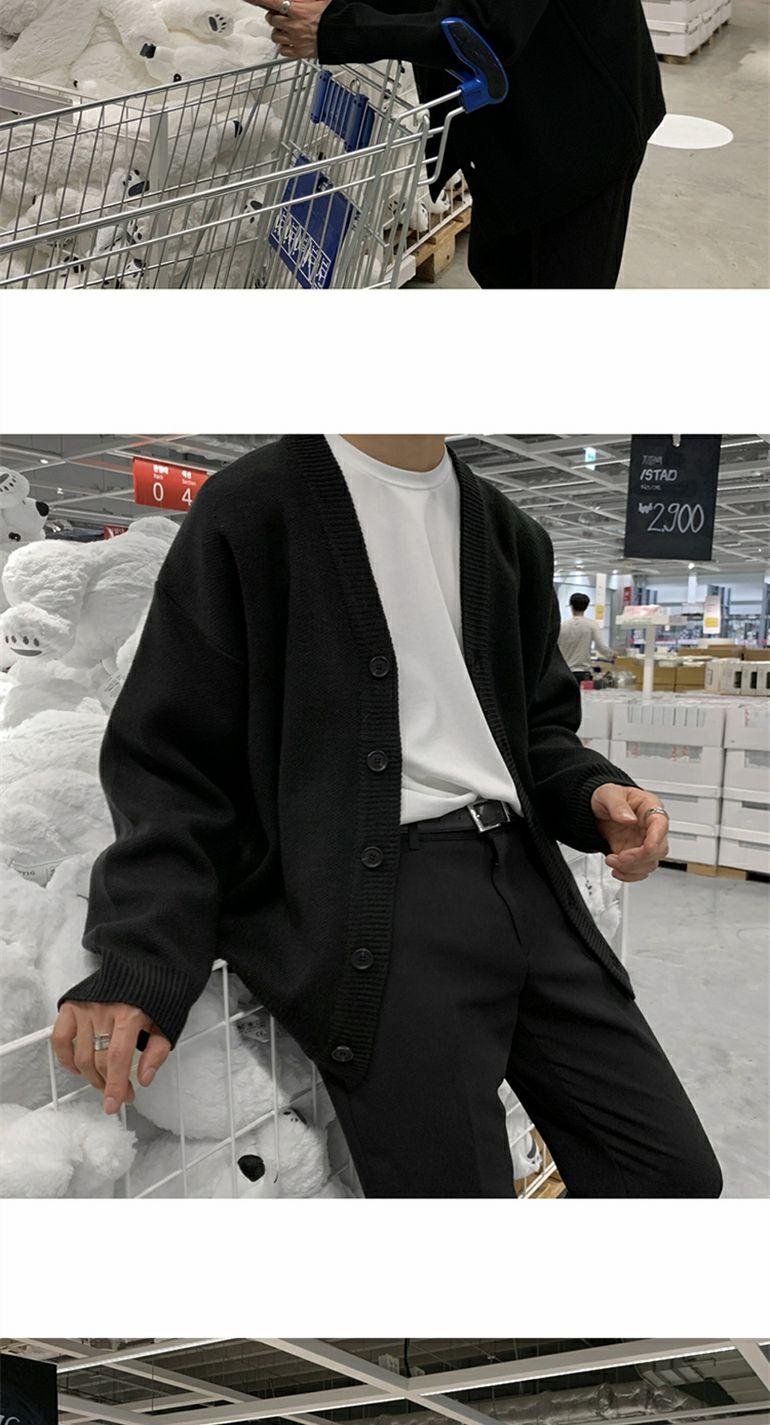 Product Introduction of Áo Len Mùa Thu Và Mùa Đông Mới Cho Nam, Áo Cardigan Phong Cách Hàn Quốc, Áo Khoác Thường Ngày, Dáng Rộng, Hợp Thời Trang, Màu Trơn 10