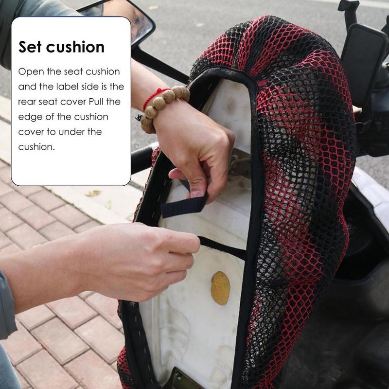Product Introduction of Motorcycle Scooter Seat Cover Electric Bicycle Breathable 3D Mesh Seat Cover S/M/L Electric Scooter Insulation Cushion Cover 10