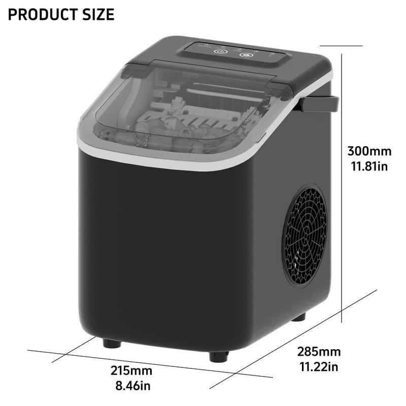Portable Ice Maker, Countertop Ice Machine with Ice Scoop & Basket, Ice Maker Machine with Self-Cleaning Function for Home, Office, Party 2