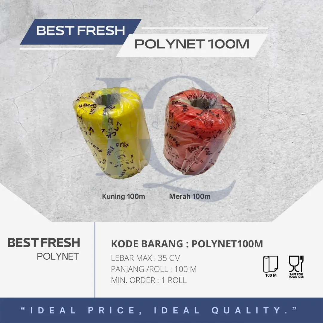 buah Jaring h / polynet roll kecil merk Best Fresh 100M Kuning