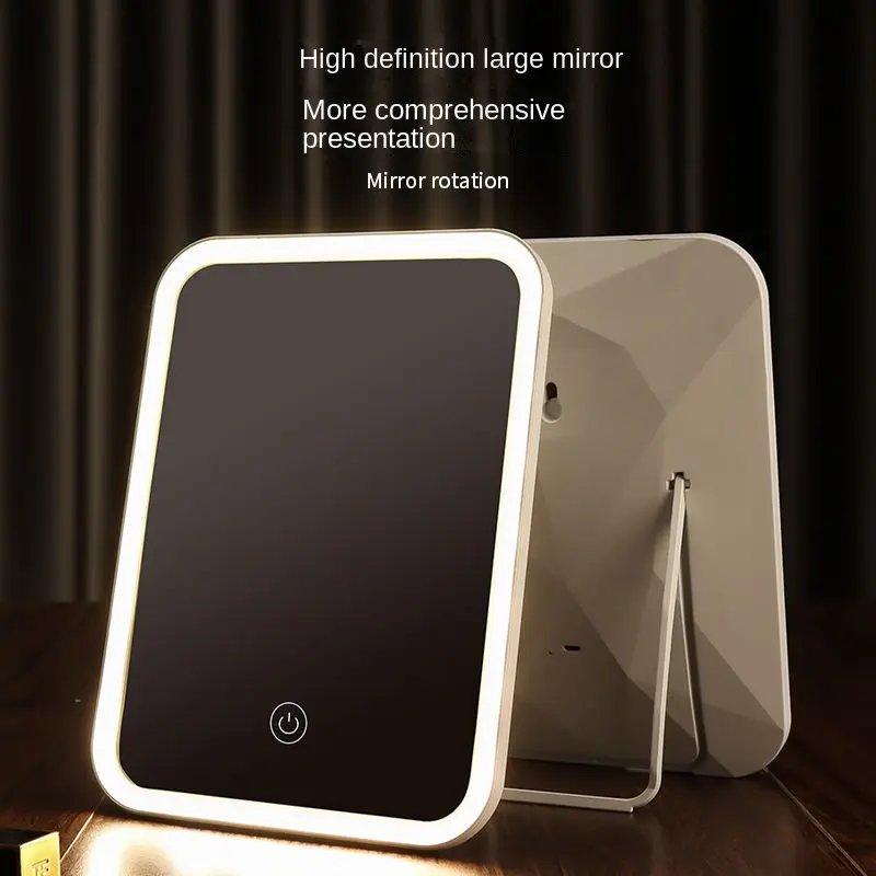 Gương Trang Điểm Led, Phong Cách Người Nổi Tiếng Trên Internet, Có Đèn, Thích Hợp Cho Ký Túc Xá Và Phòng Ngủ, Sạc Và Nguồn Sáng Phụ, Gương Trang Điểm, Để Bàn, Thích Hợp Cho Phòng Cho Thuê Nữ Cosmetic 5