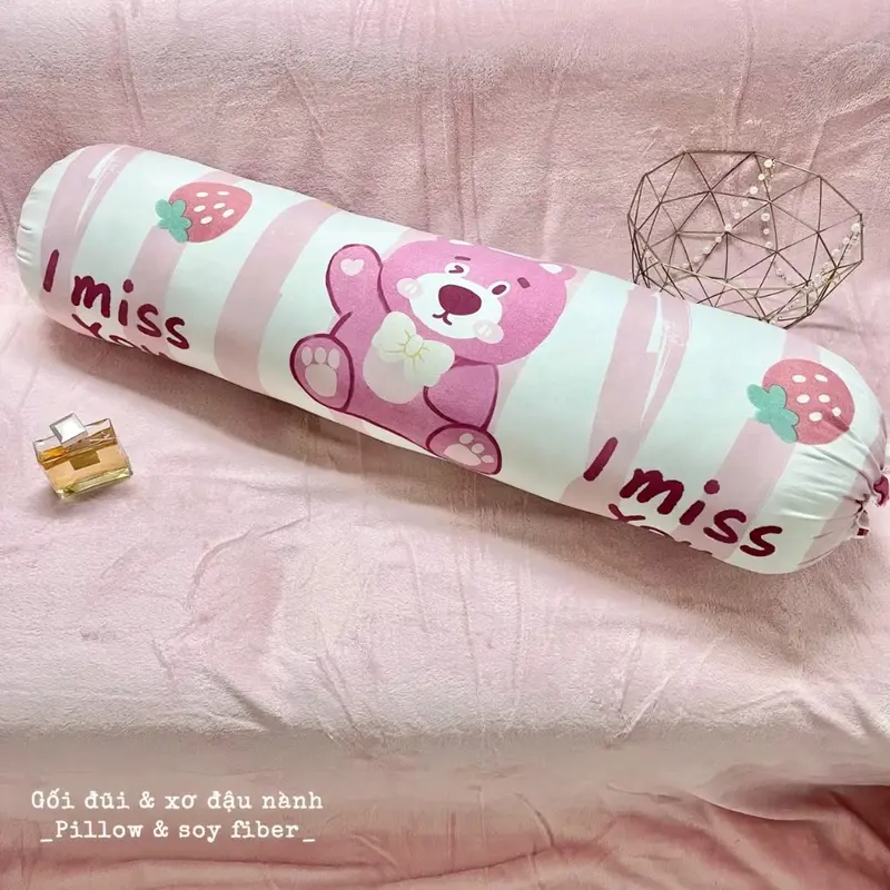 Vỏ Gối Ôm cotton đũi kt 35×100cm nhiều mầu 0