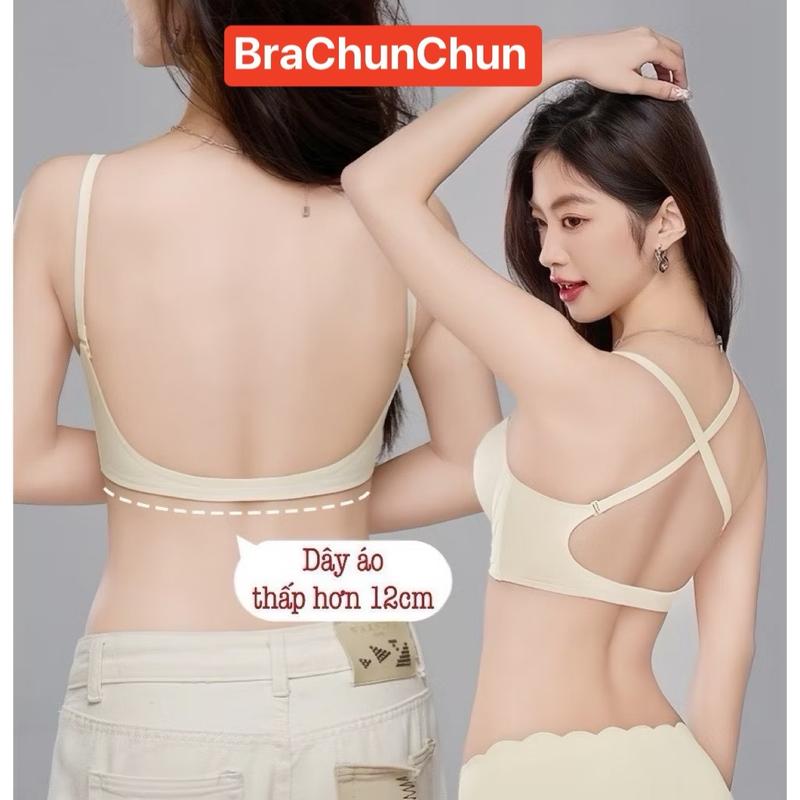 Áo bra nữ cài trước đệm vừa 2cm không gọng đệm mút hình bàn tay nâng mặc được với đầm hở lưng kem voi women M722. Nhung