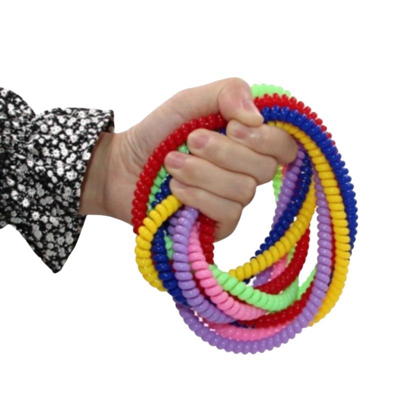 Product Introduction of Random Color Elastic Chew Necklace Set, 6 Counts/set Stress Relief Sensory Play Toys, Concentration Training Toys, Early Education Supplies 0