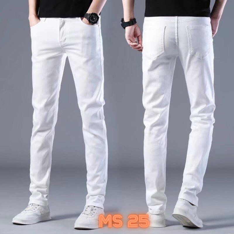 Product Introduction of Quần Jean Nam Màu Trắng, Màu Đen Trơn Co Giãn Ôm gọn From skinny Basic Đơn Giãn Menswear Pants Có Túi 22