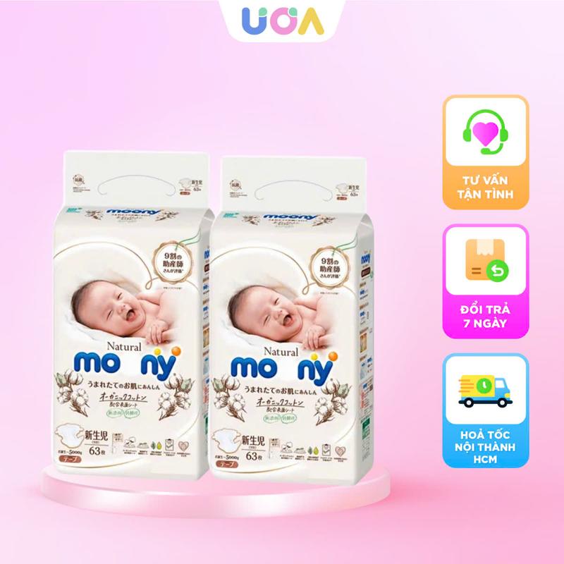 [COMBO] Bỉm tã quần/dán Mony natural đủ size cho bé - Nội dịa