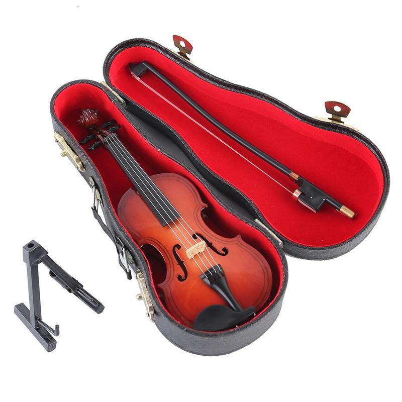 Product Introduction of Handmade Violin Model Decoration Collection Model Gifts With Stand Miniature Musical C7N1 25
