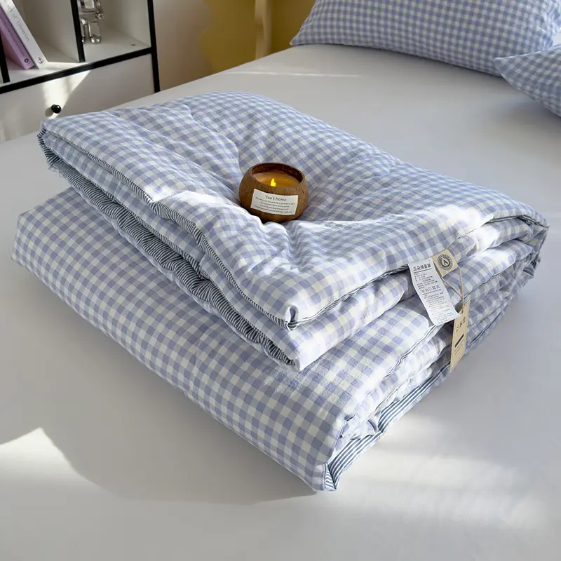 Chăn Hè Cotton Đũi Kẻ Mềm Mịn Mát Loại 1 - Kích Thước 2mx2m3 - Mẫu Mới 2025 𝗖𝗼𝘁𝘁𝗼𝗻 đ𝘂̃𝗶 làm mát