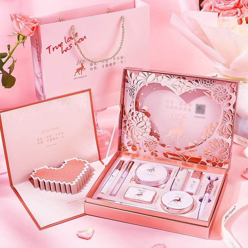 Bộ Trang điểm đầy đủ 11 món  nội địa Trung có kem lót phấn phủ son  môi masscara kẻ mắt kẻ chân mày màu mắt... Nữ Cosmetic Mỹ Phẩm Women