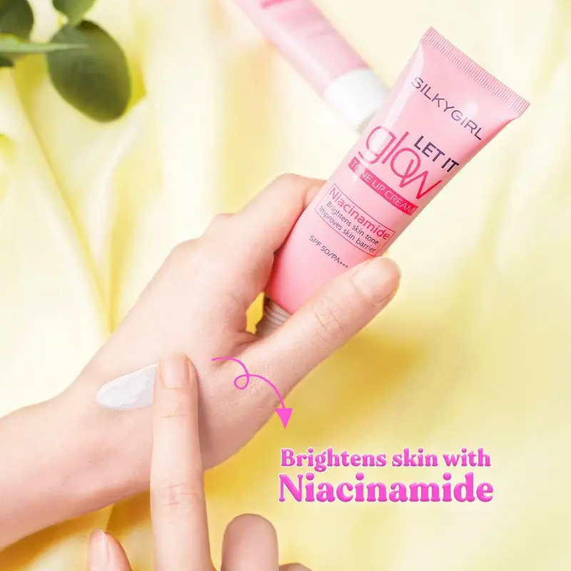 Kem Lót Chống Nắng Nâng Tông Silkygirl Let It Grow Tone Up Cream 25ML Nữ Mỹ Phẩm Dưỡng Da Bền Màu Che Mờ Lỗ Chân Lông Glowly Kem Lười Cosmetic 1