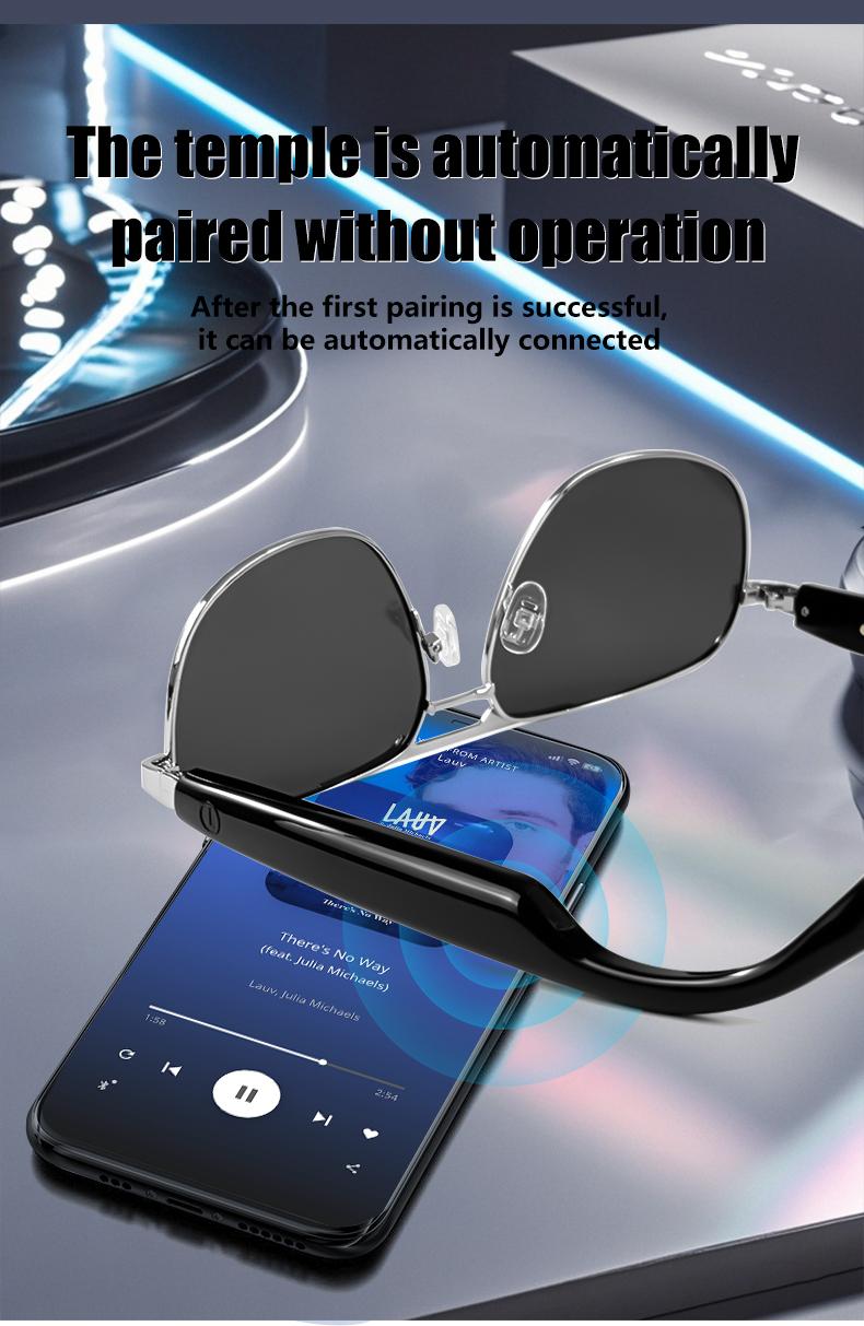 Product Introduction of G01 Smart Glasses Music Playback Bluetooth Call Remote Control Photo Life Waterproof Sunglasses Anti-blue Light Mirror Hot Sales 2