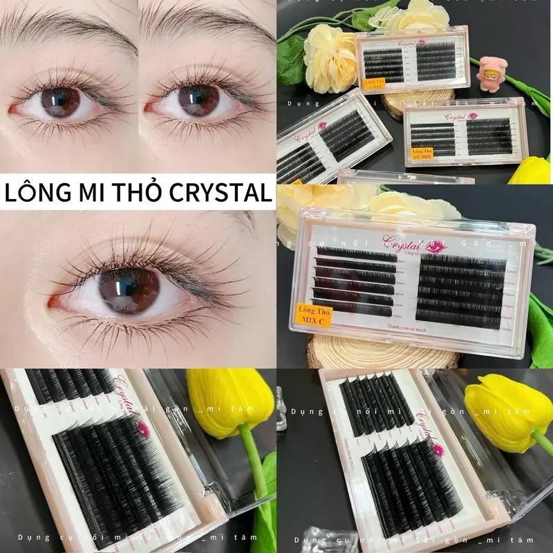 ￼Mi Lông Thỏ _Dày 0.03_Lông mi mềm mai , bắt keo tốt _dễ dàng tạo fan_ Cong J C CC D _ Dụng cụ nối mi _ Phụ liệu nối mi