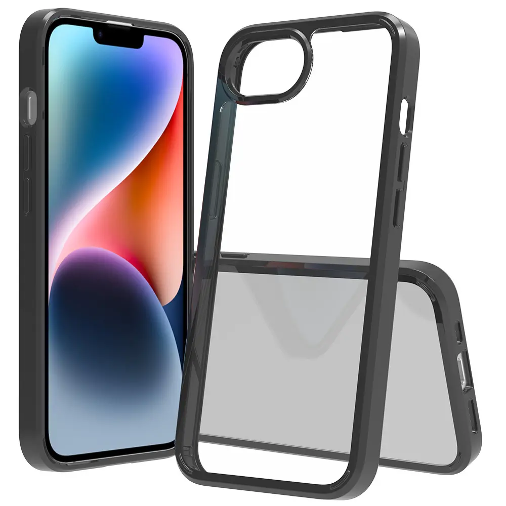 Compatible with iPhone 16E/15/14/13/12/11/X Pro Phone Case Apple Airbag Transparent Case 2-in-1 Beer Material Case Single Bottom