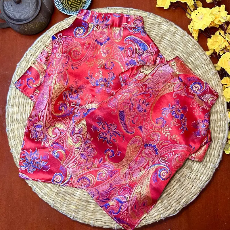 Áo Dài Gấm Tết Cho Chó Mèo ( Không Có Quần ) 2