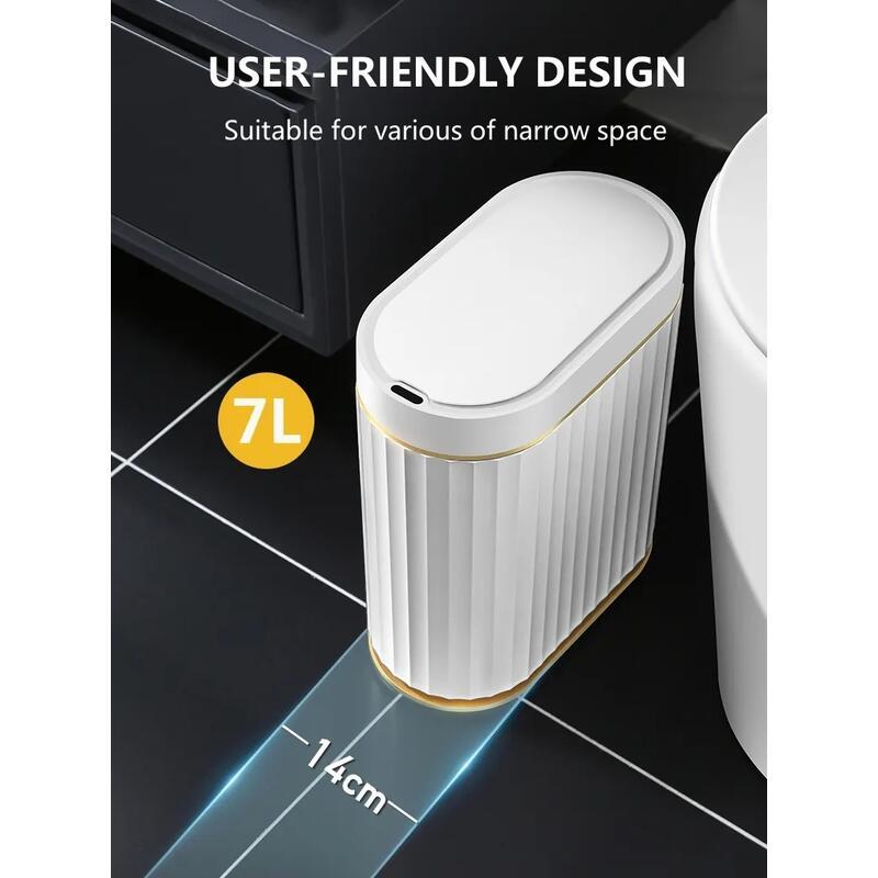 Product Introduction of 5/7L Automatic Sensor Trash Can Bathroom Kitchen Smart Garbage Bin Toilet Wastebasket Bedroom Dustbin Bucket Waterproof 19