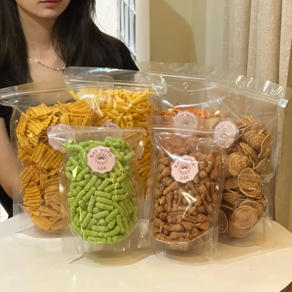 [COMBO BIGSIZE 4 tặng 2] Tăm đậu hà lan, tai heo, cá vàng, bim mái tôn (Tặng kèm đùi gà cay, bim đậu xanh cốt dừa)