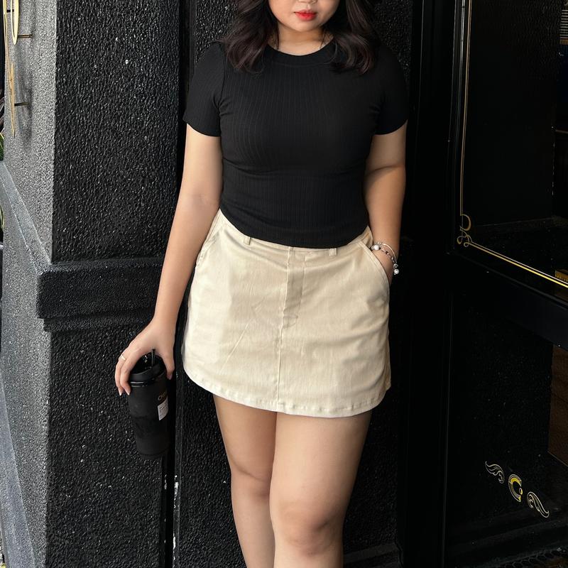 Miabigszie - CHÂN VÁY KAKI MỀM CHỮ A 2 LỚP BIGSIZE 90KG