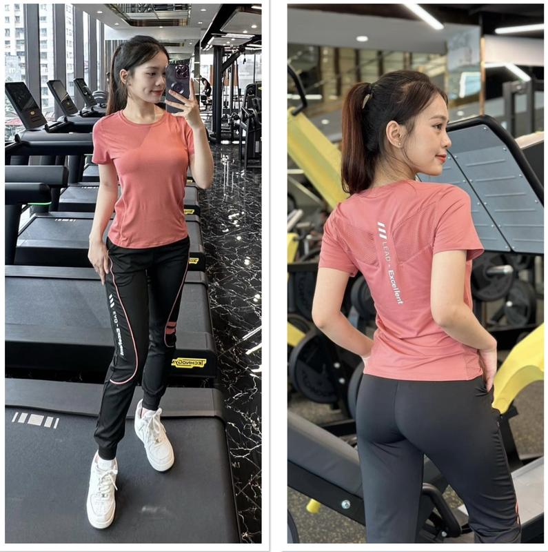 Bộ thể thao_ gym_ yoga _zumba chất thun lạnh hai da quần dài jogger áo cọc tay phối lưới Sport, Chạy Bộ Tập Gym, Tập Thể Dục